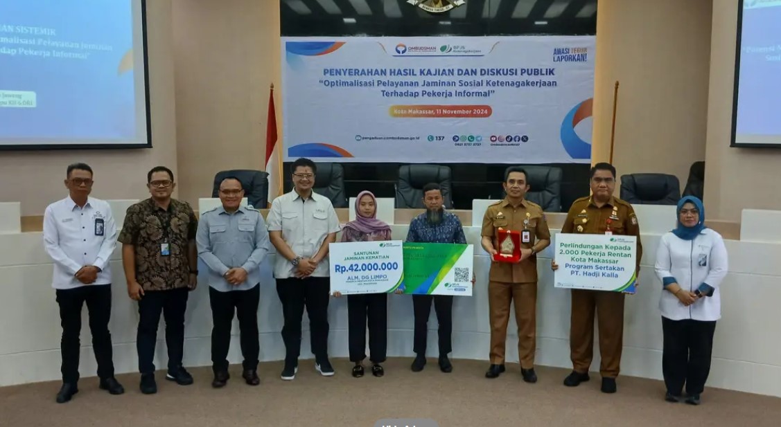 Optimalkan Perlindungan Sosial: Ombudsman RI Serahkan Kajian untuk Pekerja Informal di Makassar