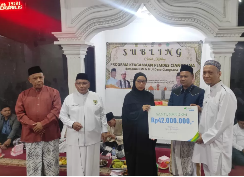 Ikuti Program Subuh Keliling Desa Ciangsana, BPJS Ketenagakerjaan Bogor Cileungsi Berikan Santunan Jaminan Kematian