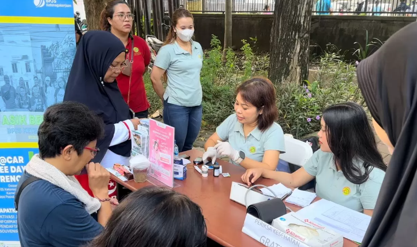 Kolaborasi, BPJS Ketenagakerjaan dan RS Ari Canti Gelar Pemeriksaan Kesehatan Gratis di CFD Denpasar, Warga Antusias!